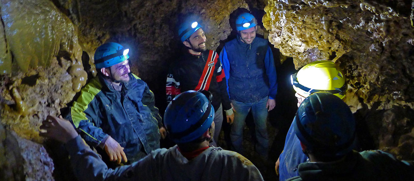 Caving at Bus delle Fratte, Montello