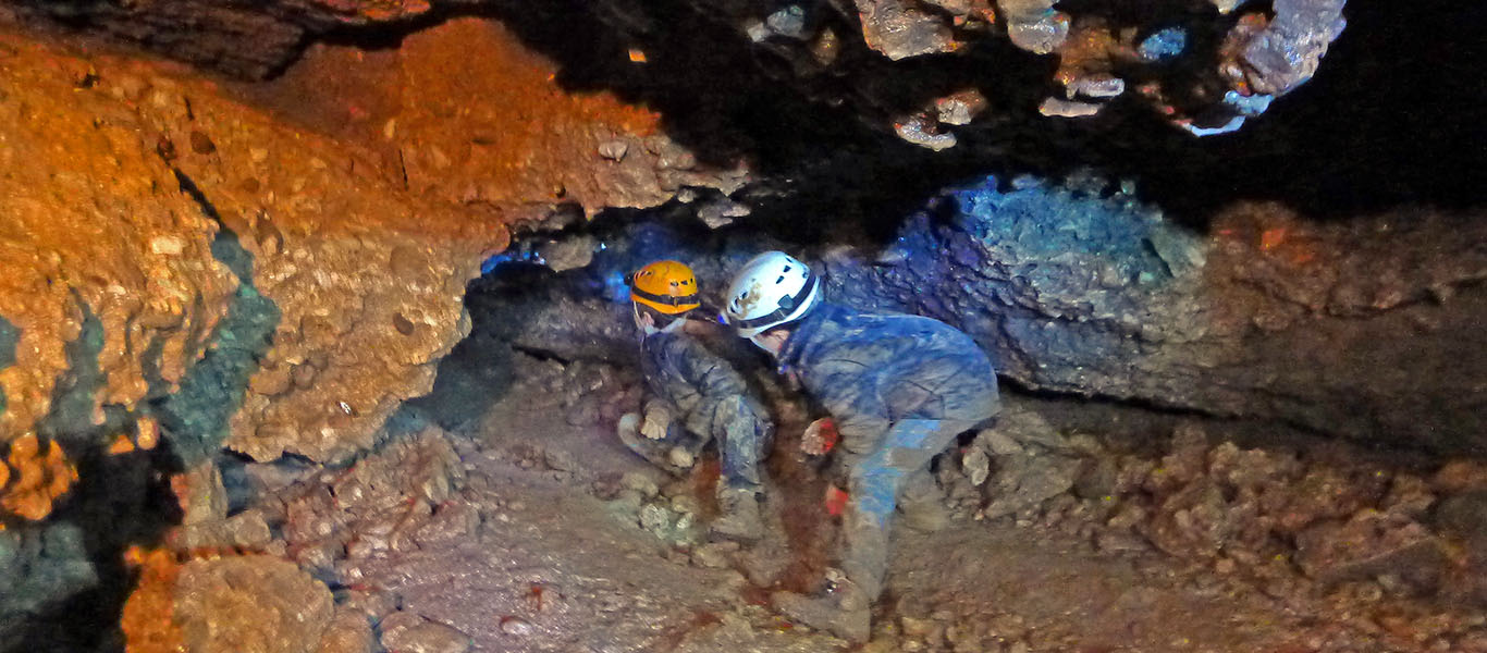Caving at Bus delle Fratte, Montello